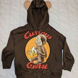 Curious George 2T Zip Up Hoodie